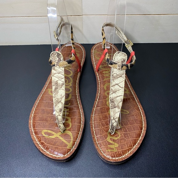 Sam Edelman Gigi Sandals Snakeskin Women's Size 7.5 Shoes M Cheetah Animal Print - Picture 7 of 10